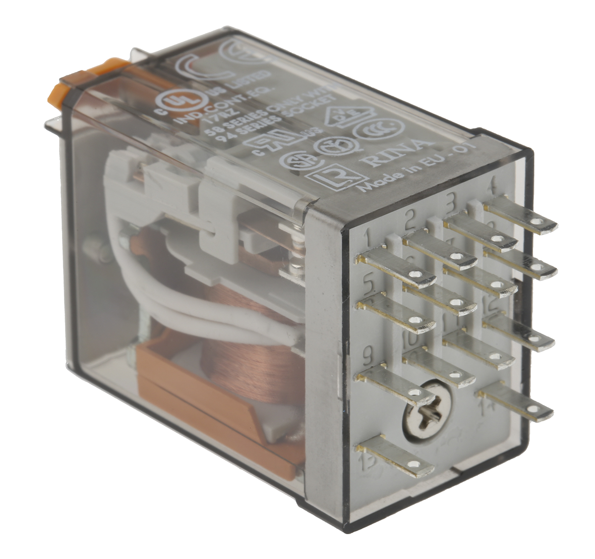 Finder Plug In Relay, 24V ac Coil, 7A Switching Current, 4PDT