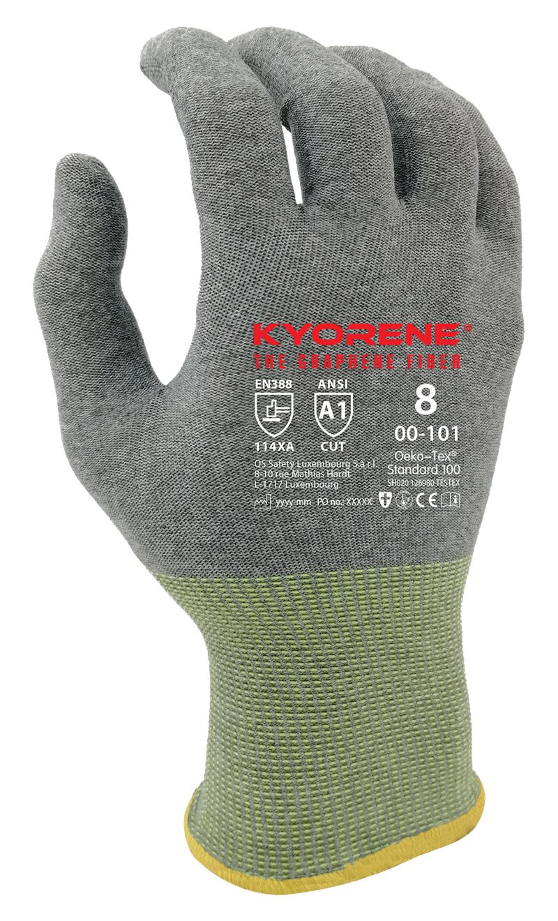 KYORENE Grey Graphene Glove, Size 9, Uncoated Coating