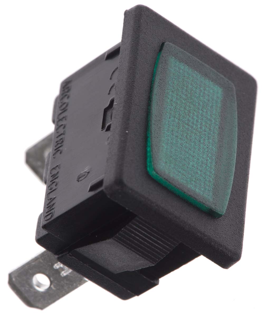 Arcolectric (Bulgin) Ltd 8600 Series Green Neon Panel Mount Indicator, 230V ac, 19.3 x 13mm Mounting Hole Size, Solder