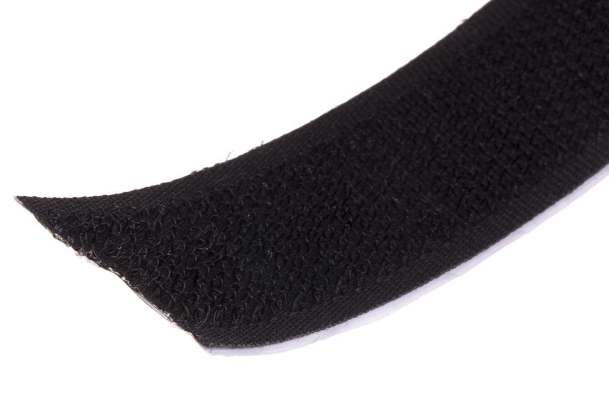 RS PRO Black Hook Tape, 20mm x 5m