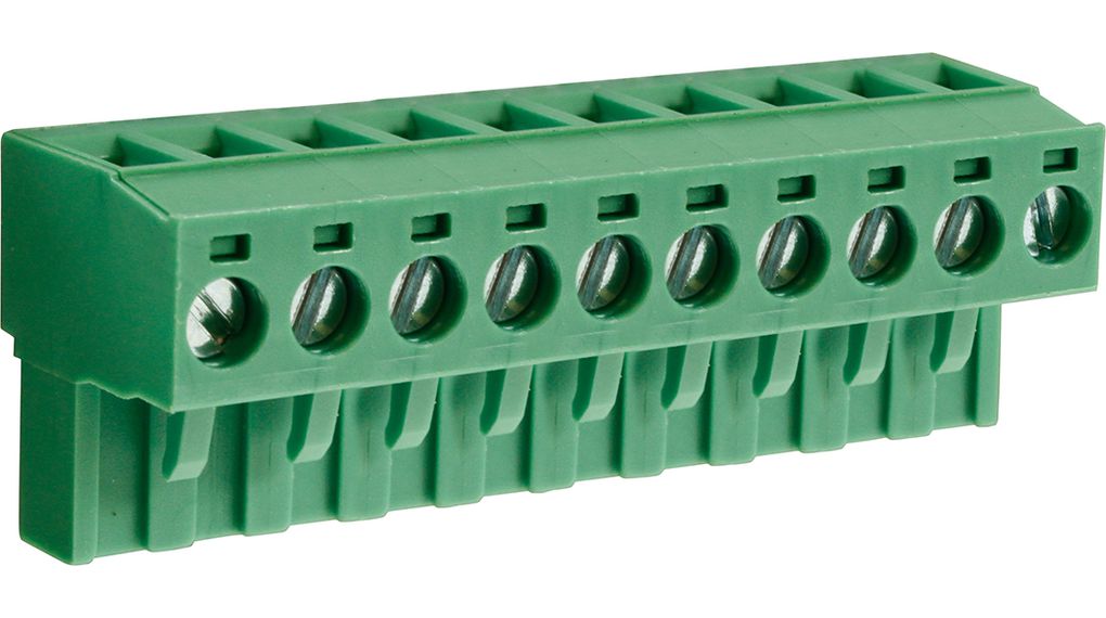 CAMDENBOSS, 5.08mm Pitch, CTBP9208, 10 Way, , Pluggable Terminal Block, Feed Through Header, Cable Mount, Screw