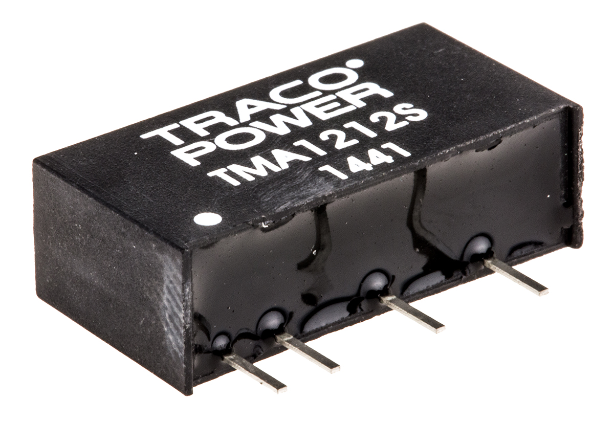 TRACOPOWER TMA DC-DC Converter, 12V dc/ 80mA Output, 10.8 → 13.2 V dc Input, 1W, Through Hole, +85°C Max Temp