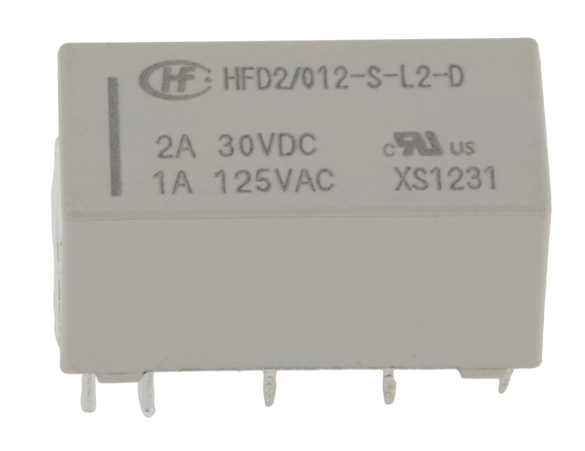 Hongfa Europe GMBH PCB Mount Latching Signal Relay, 12V dc Coil, 3A Switching Current, DPDT