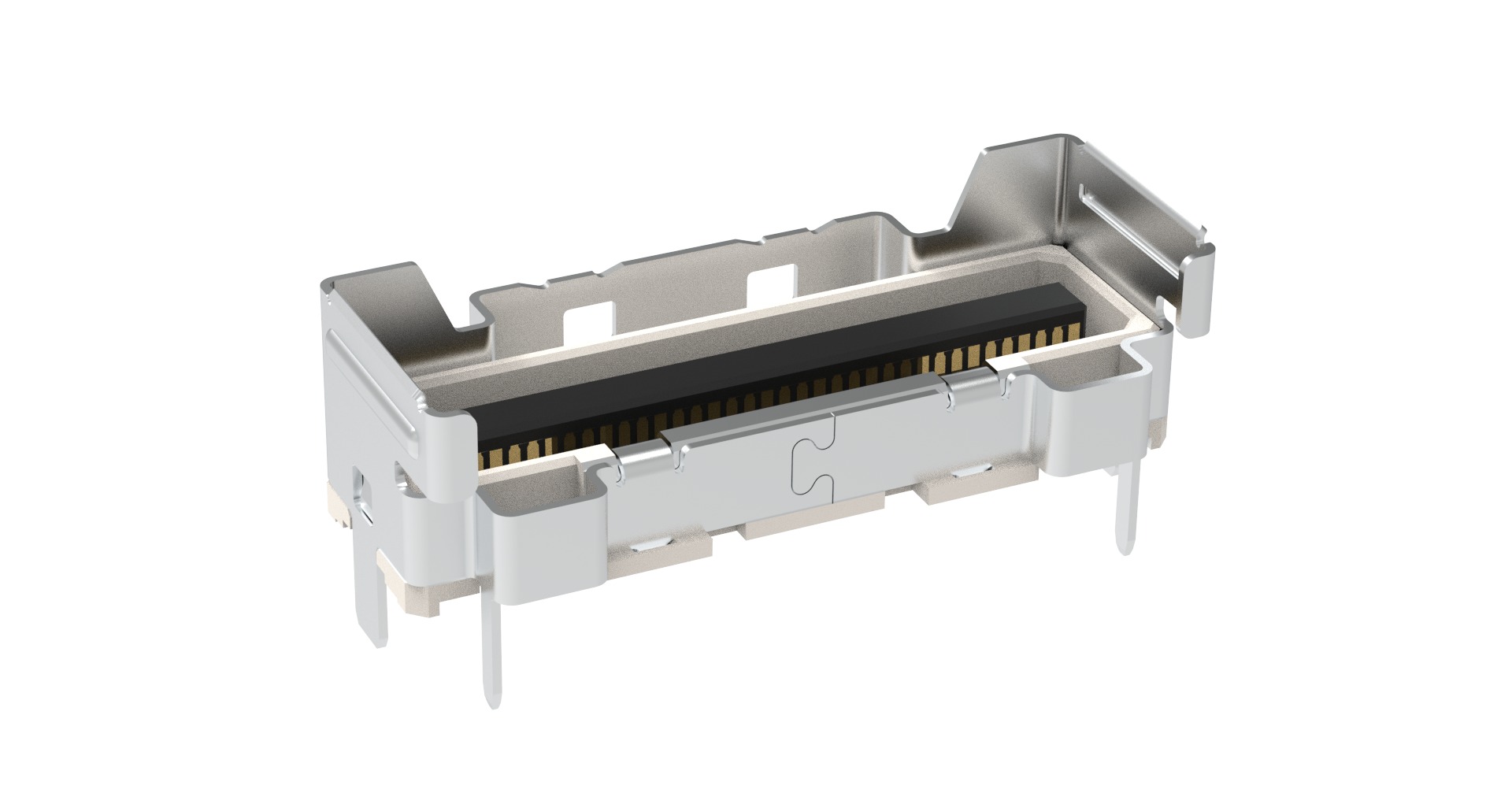 Amphenol Communications Solutions G991B332 Series Receptacle Edge Connector, PCB, 74-Contacts, 0.6mm Pitch, 1-Row