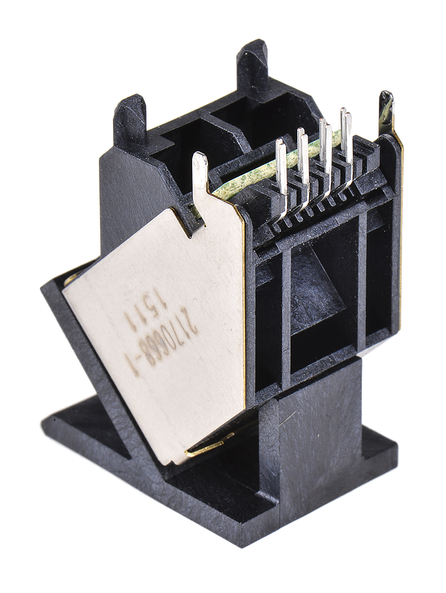 TE Connectivity 2170668 Series Female RJ45 Connector, Through Hole, Cat6 Angled 1 Port 8P8C -Way