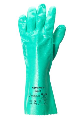 Ansell Alphatec 39-124 Green Nitrile Glove, Size 10, Nitrile Coating