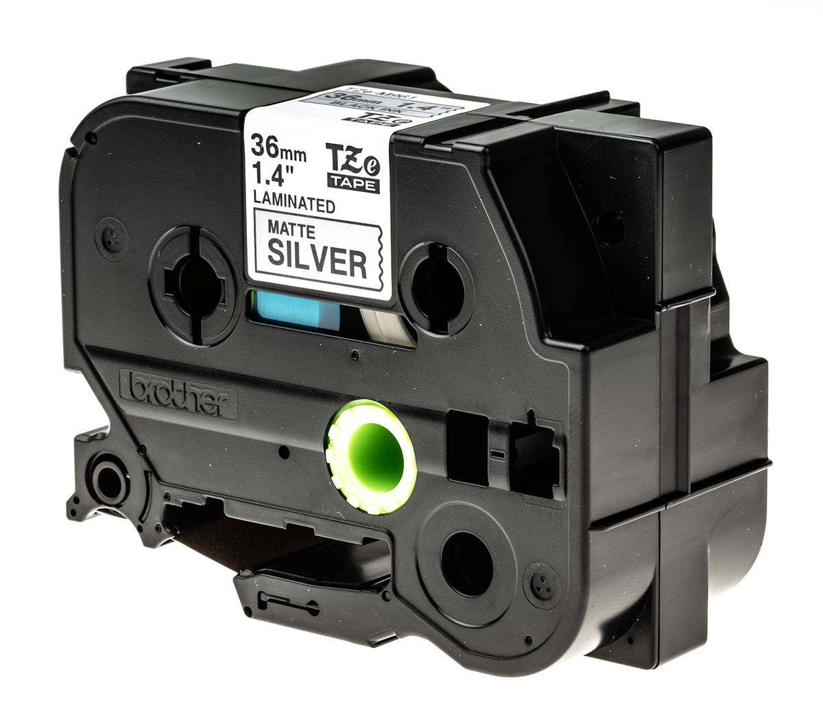 Brother Black on Silver Label Printer Tape, 8 m Length, 36 mm Width