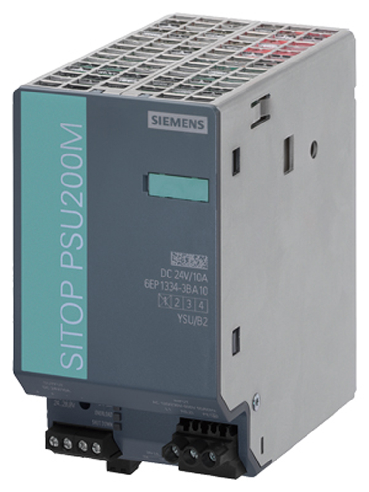 Siemens SITOP PSU200M Switched Mode DIN Rail Power Supply, 85 → 264V ac ac Input, 24V dc dc Output, 10A Output,