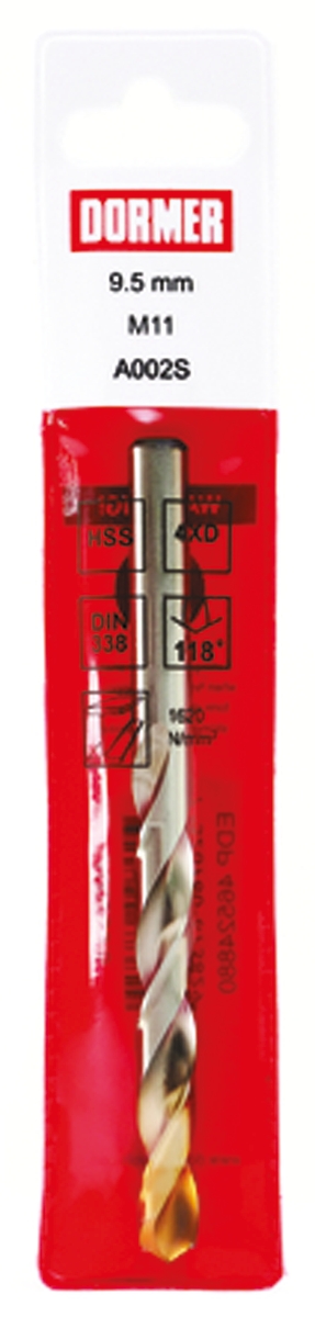 Dormer A002S Series HSS-TiN Twist Drill Bit, 12.5mm Diameter, 151 mm Overall
