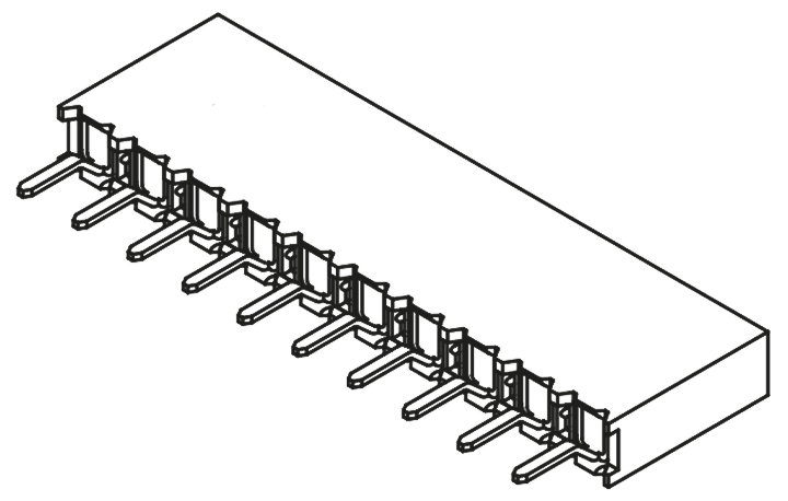 Samtec BCS Series Straight Through Hole Mount PCB Socket, 10-Contact, 1-Row, 2.54mm Pitch, Solder Termination