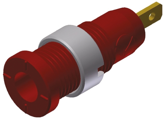 Hirschmann Test & Measurement Red Female Banana Socket, 2mm Connector, Tab Termination, 10A, 1000V ac/dc, Gold Plating