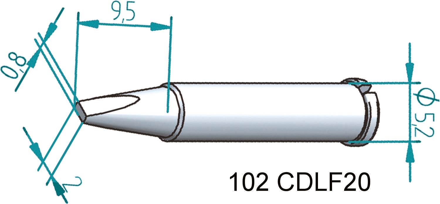 Ersa 0.8 x 2 mm Chisel Soldering Iron Tip for use with i-Tool