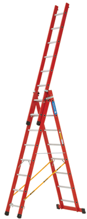 Zarges Aluminium Combination Ladder 24 steps 2.45 → 5.80m open length
