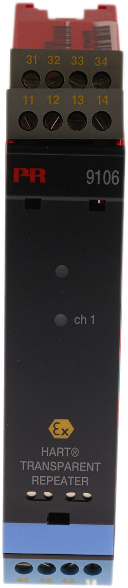PR Electronics 9100 Series Transparent Repeater, Current Input, Current, Relay Output, 19.2 → 31.2V dc Supply,