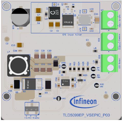 Infineon TLD5099EP-VSEPIC EVAL Boost Controller for TLD5099EP for SEPIC topology