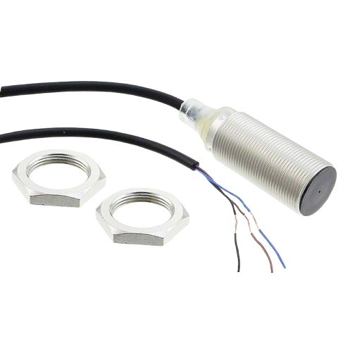 Omron Inductive Threaded Barrel Proximity Sensor, M18, 8 mm Detection, PNP NO, 12 → 24 V dc
