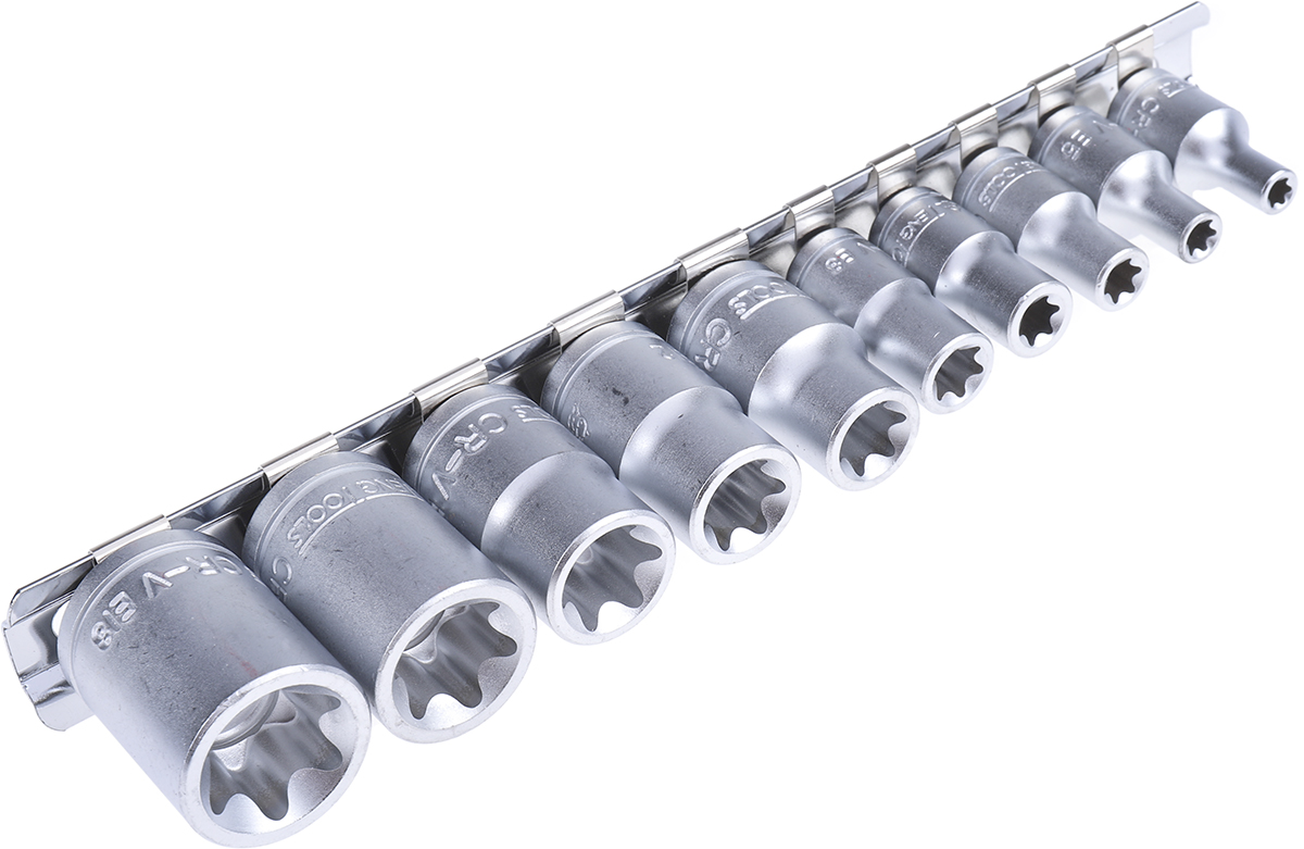 Teng Tools 10-Piece 1/4 in Standard Socket Set , e-Torx