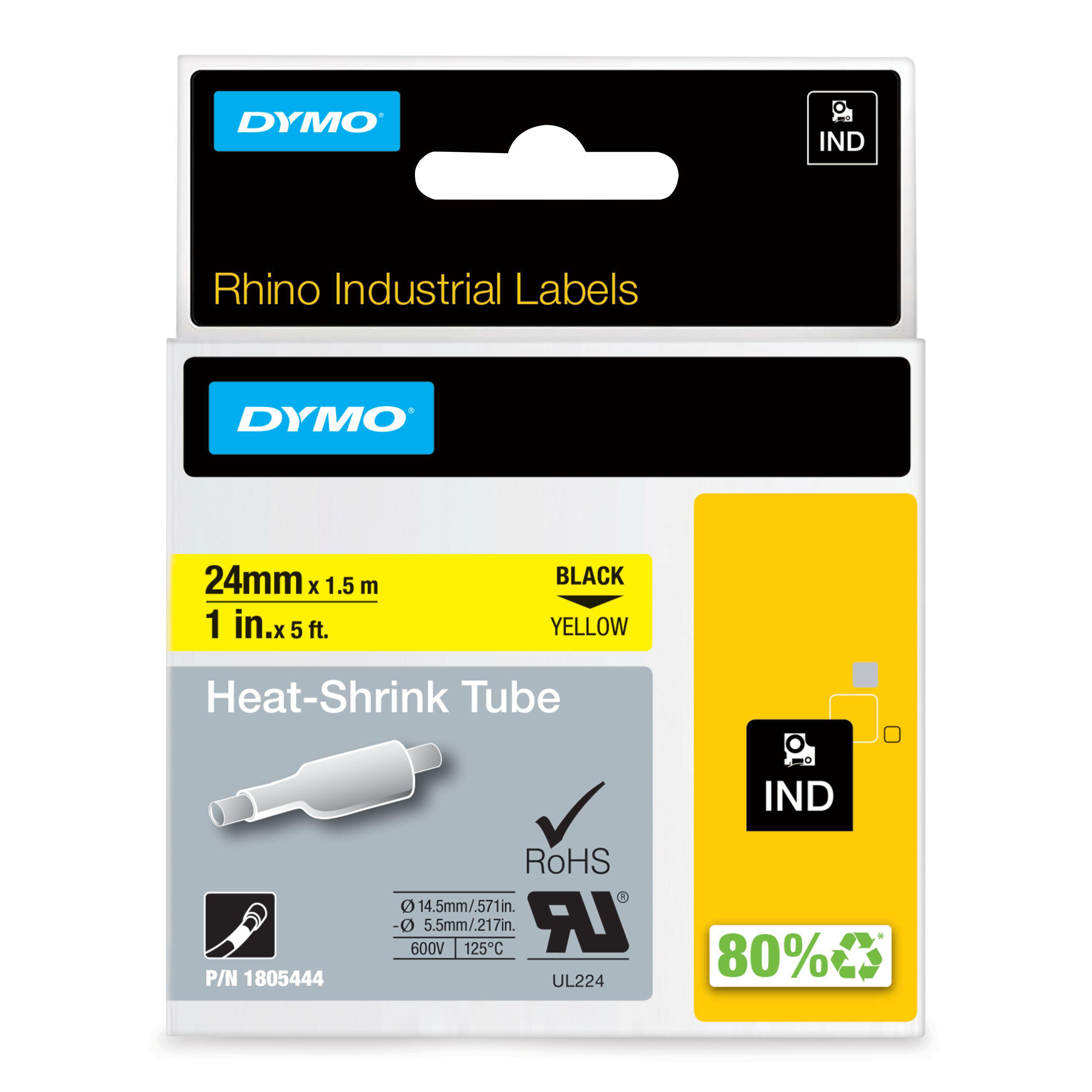 Dymo Black on Yellow Label Printer Tape, 1 m Length, 24 mm Width