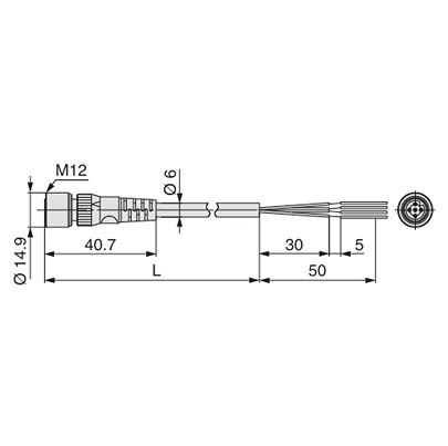 SMC EX500 Series Cable for Use with EX500 Interface Unit, Power Supply, Power to Valve, 24 V dc