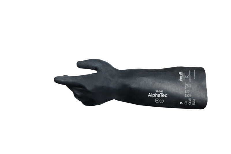 Ansell AlphaTec Black Multi-Layer Rubber Polymer, Plastic Laminate Work Gloves, Size 9, NBR Coating