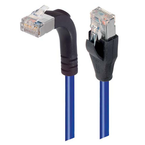 L-ComTRD, 1ft Cat6, Blue RJ45 to Male RJ45 Male, Copper Braid Shielded, Terminated PVC Sheath