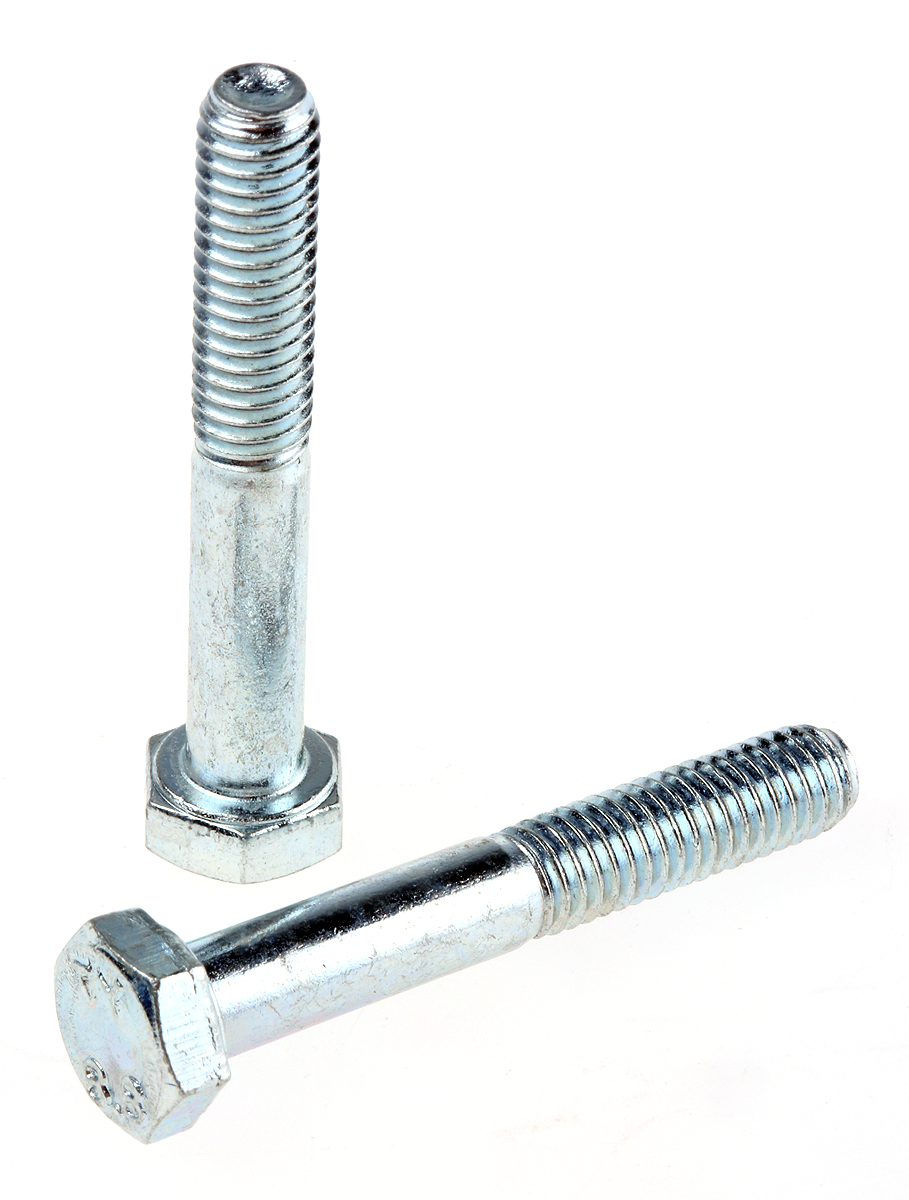 RS PRO Bright Zinc Plated Steel, Hex Bolt, M6 x 40mm