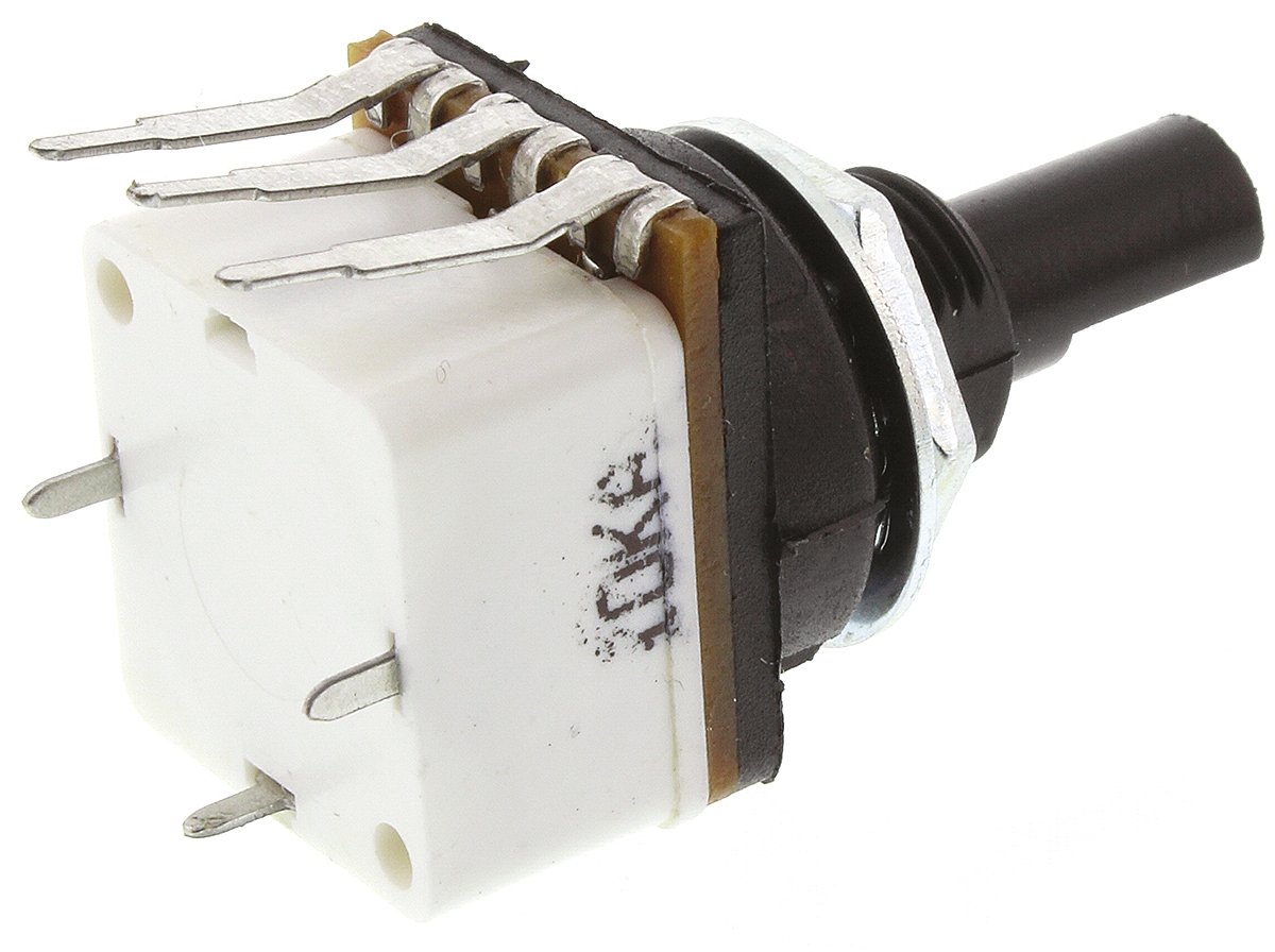 TE Connectivity 17P 10kΩ Rotary Potentiometer 1-Gang, Panel Mount (Through Hole), 17PCSA103MC19P