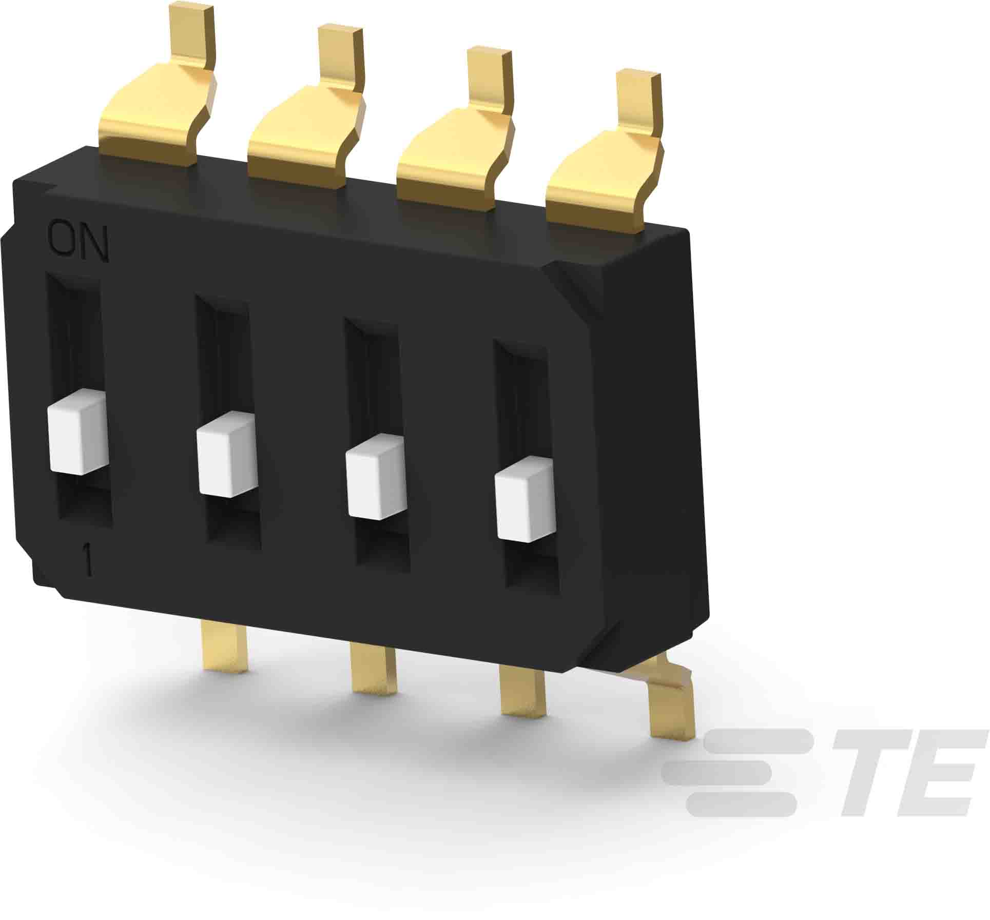 TE Connectivity 4 Way Surface Mount DIP Switch SPST, Raised Actuator