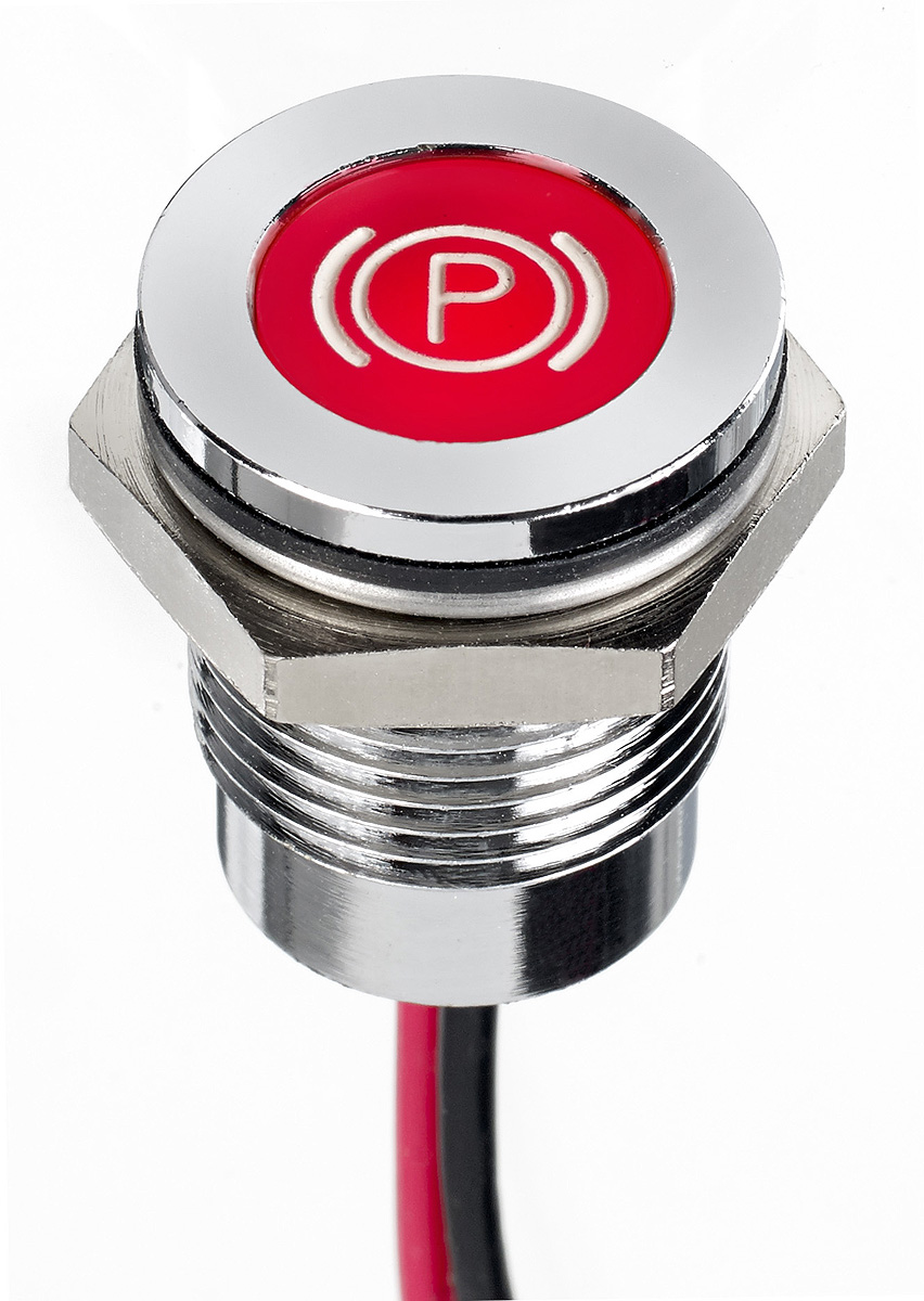 APEM Red Panel Mount Indicator, 12V dc, 14mm Mounting Hole Size, Lead Wires Termination, IP67