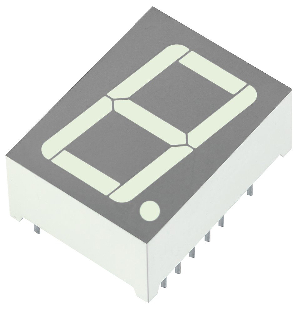 SA08-21CGKWA Kingbright 7-Segment LED Display, CA Green 25 mcd RH DP 20.3mm