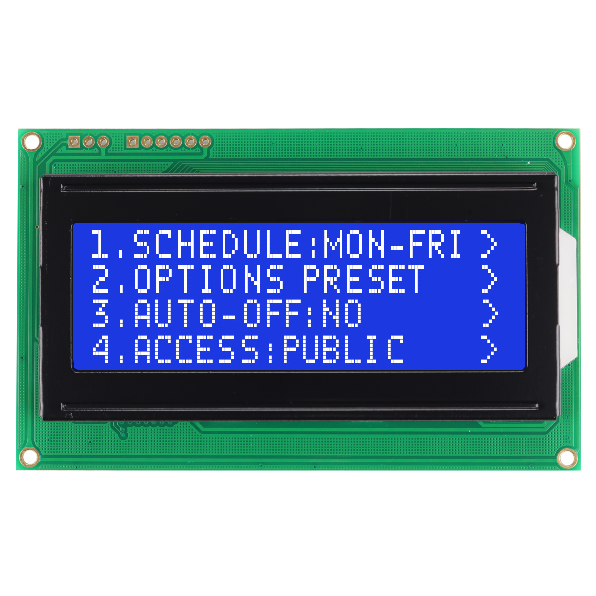 NEWHAVEN DISPLAY INTERNATIONAL NHD-0420D3Z-NSW-BBW-V3 Alphanumeric LCD Alphanumeric Display, White on Blue, 4 Rows by