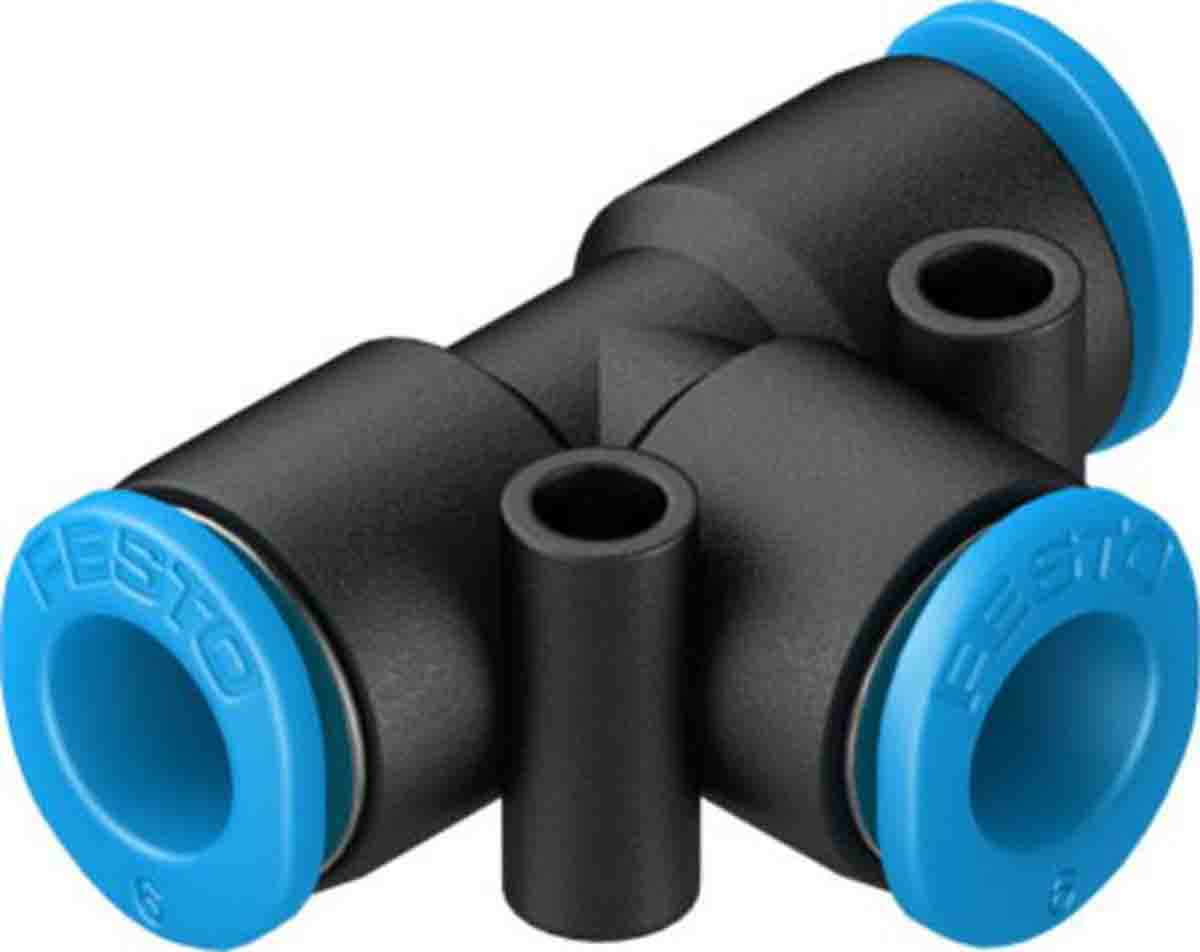Festo QS Series Tee Tube-to-Tube Adaptor, Tube-to-Tube Connection Style, 130783