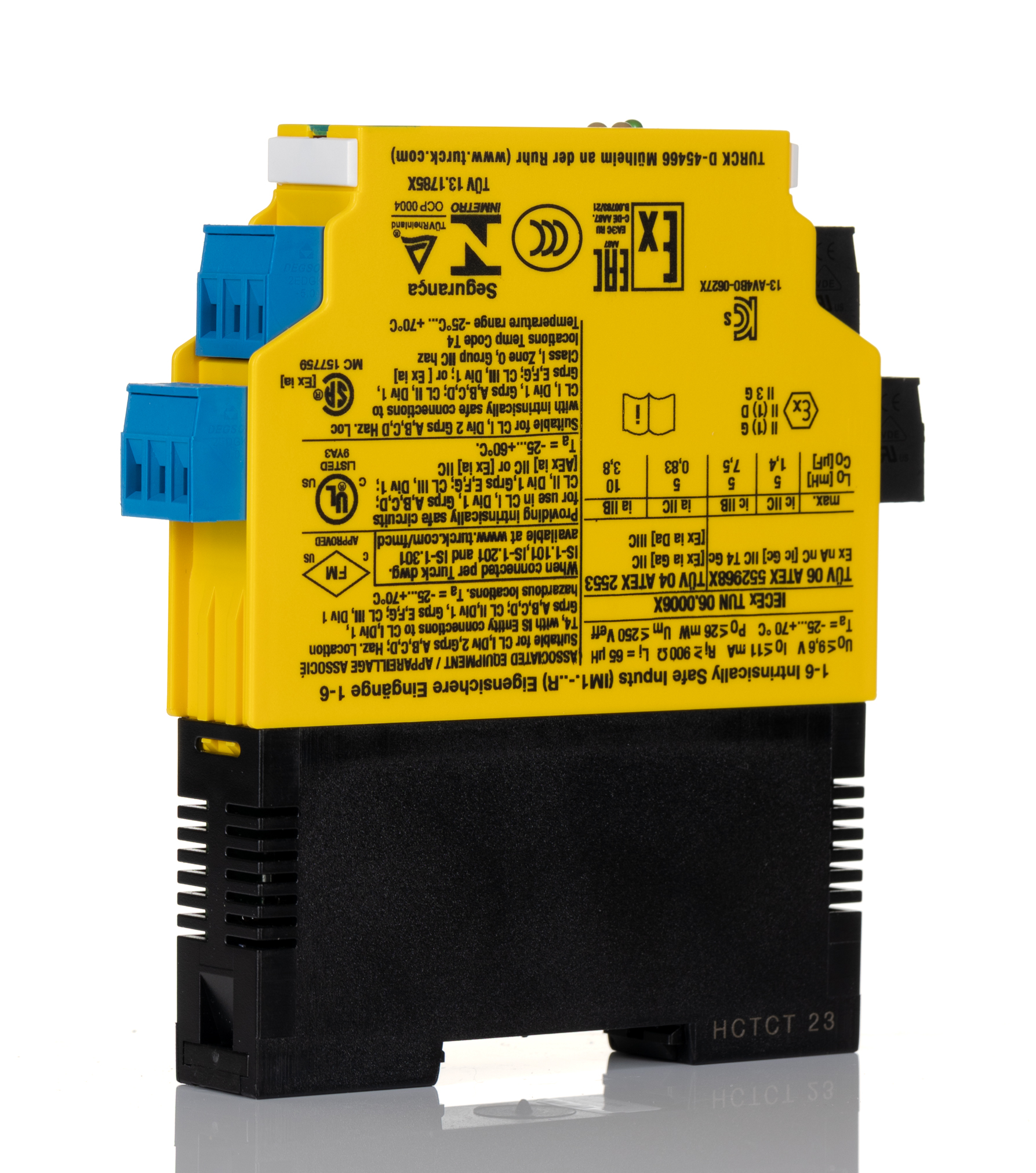 Turck 2 Channel Galvanic Barrier, Isolating Amplifier, NAMUR Sensor, Switch Input, Relay Output, ATEX, IECEx