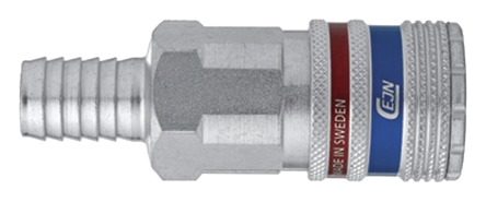 CEJN Brass, Stainless Steel Male Pneumatic Quick Connect Coupling, 8mm Hose Barb