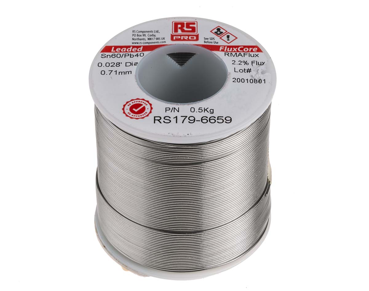 RS PRO Wire, 0.7mm Lead solder, 183°C Melting Point