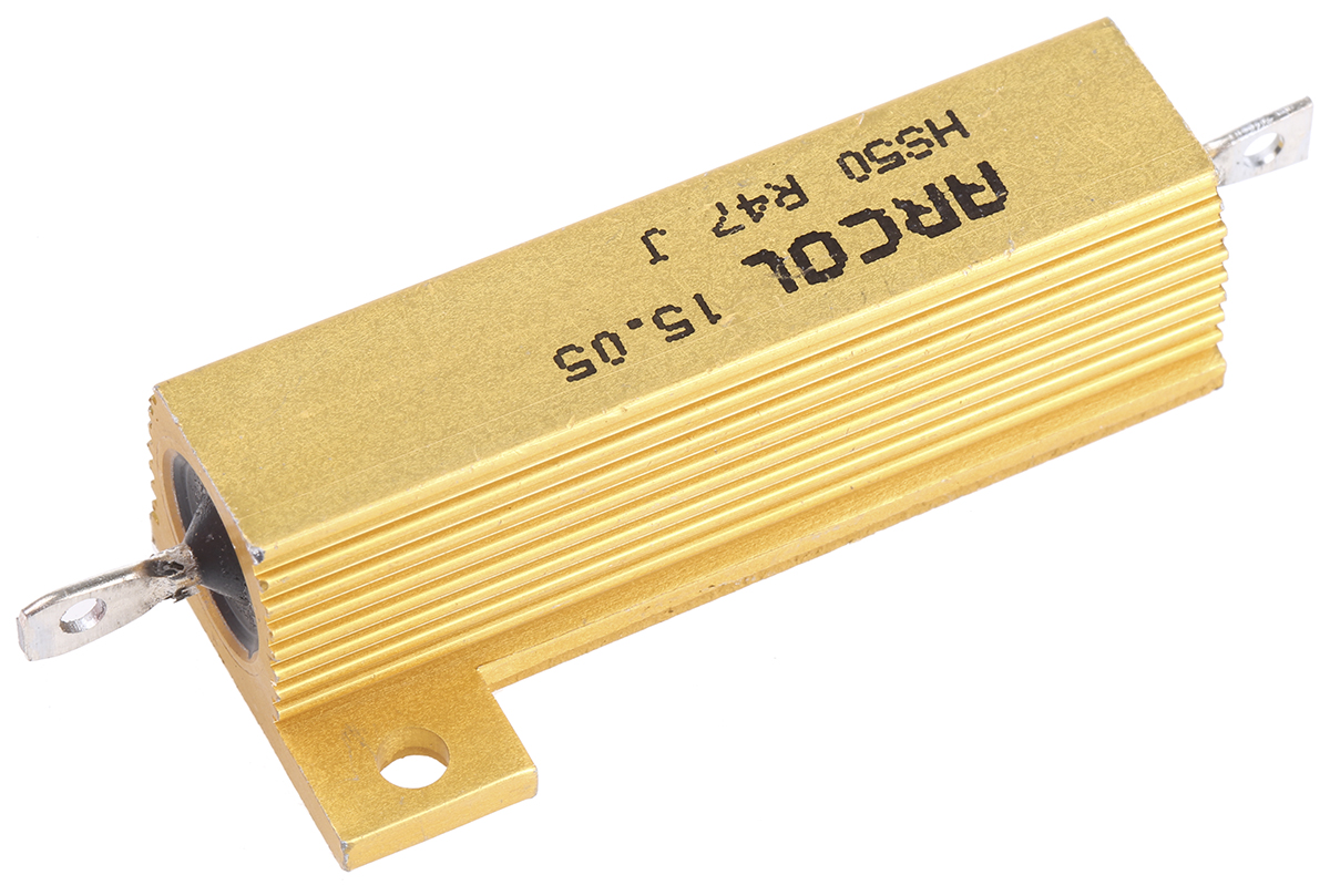 Arcol, 470mΩ 50W Wire Wound Chassis Mount Resistor HS50 R47 J ±5%