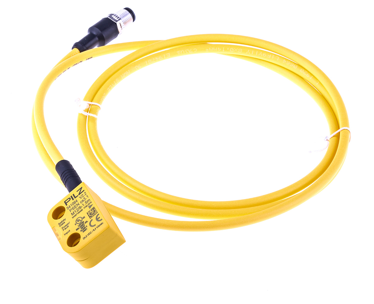 Pilz Transponder Non-Contact Safety Switch, 24V dc, Polybutylene Terephthalate Housing, M12