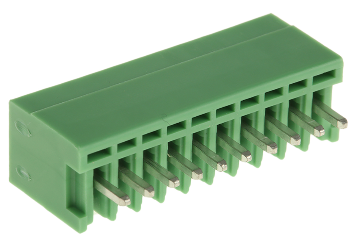 Phoenix Contact, 2.5mm Pitch, COMBICON MCV, 10 Way, , Pluggable Terminal Block, Header, Through Hole, Solder