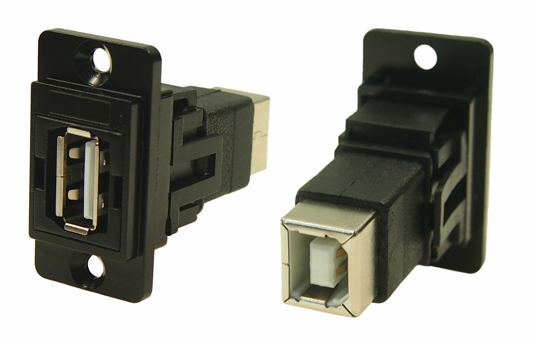 RS PRO Straight, Panel Mount, Socket to Socket- Dual Port Type A to B 2.0 USB Connector