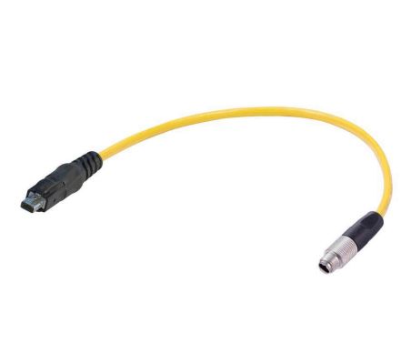 HARTINGHARTING T1 Industrial, 500mm, Yellow M8 to Male SPE Male, Unshielded Unshielded, Terminated Polyurethane Sheath
