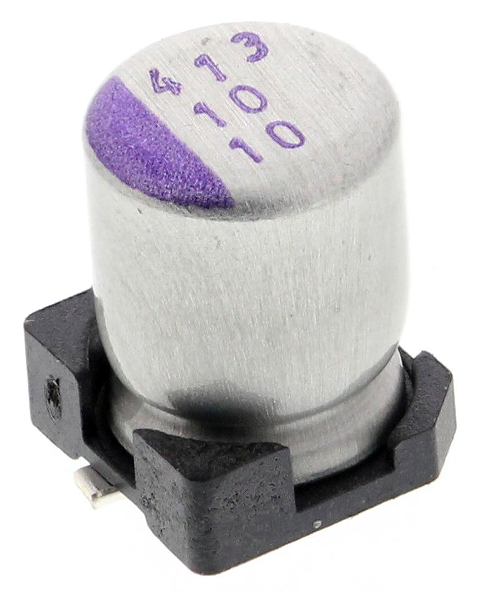 Panasonic 10μF Surface Mount Polymer Capacitor, 10V dc