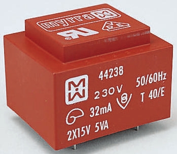 Myrra 24V ac 2 Output Through Hole PCB Transformer, 5VA