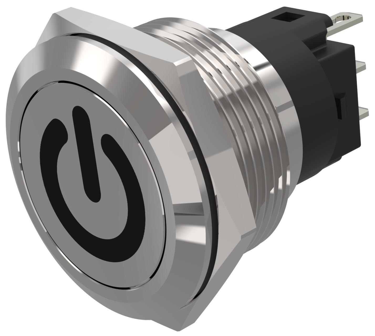 EAO 82 Series Push Button Switch, Momentary, Panel Mount, 22.3mm Cutout, SPDT, 240V, IP65, IP67