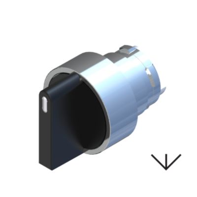 RS PRO 3 Position Selector Switch Head, 22.5mm Cutout, Black Handle
