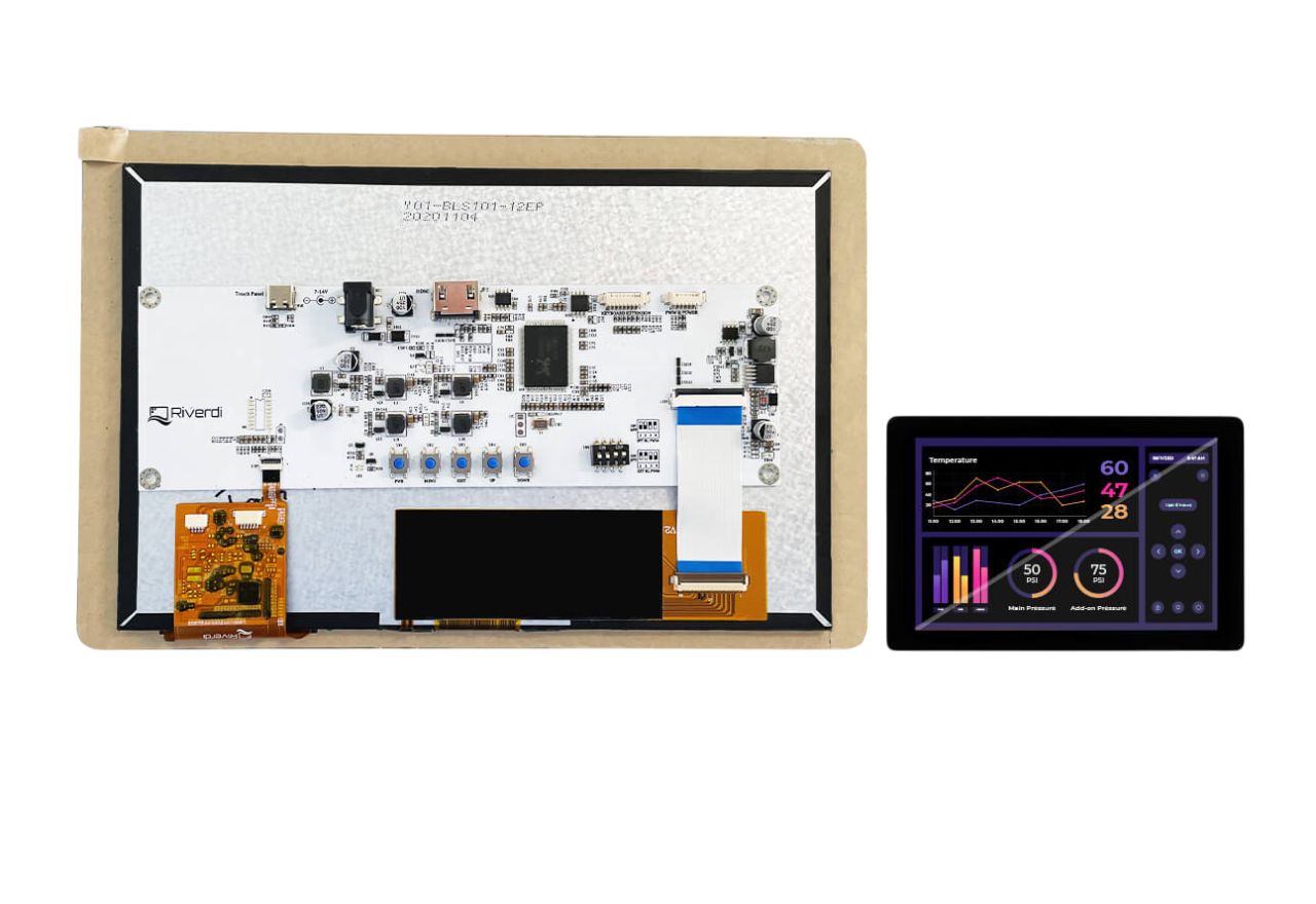 Riverdi RVT101HVHNWC00-B IPS TFT TFT LCD Display / Touch Screen, 10.1in, 1280 x 800pixels