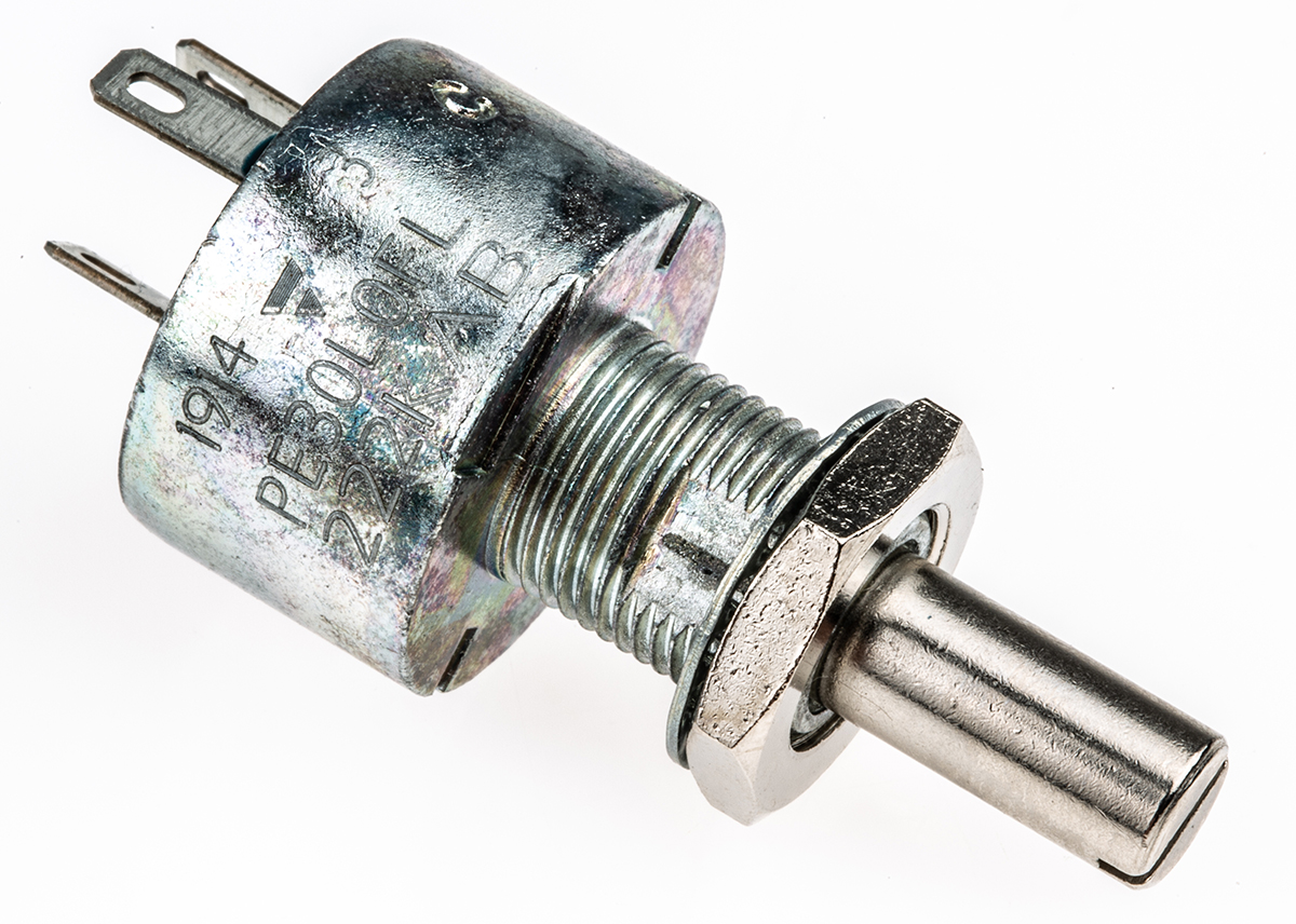 Vishay PE30 2.2kΩ Rotary Potentiometer 1-Gang Panel Mount, PE30L0FL222KAB