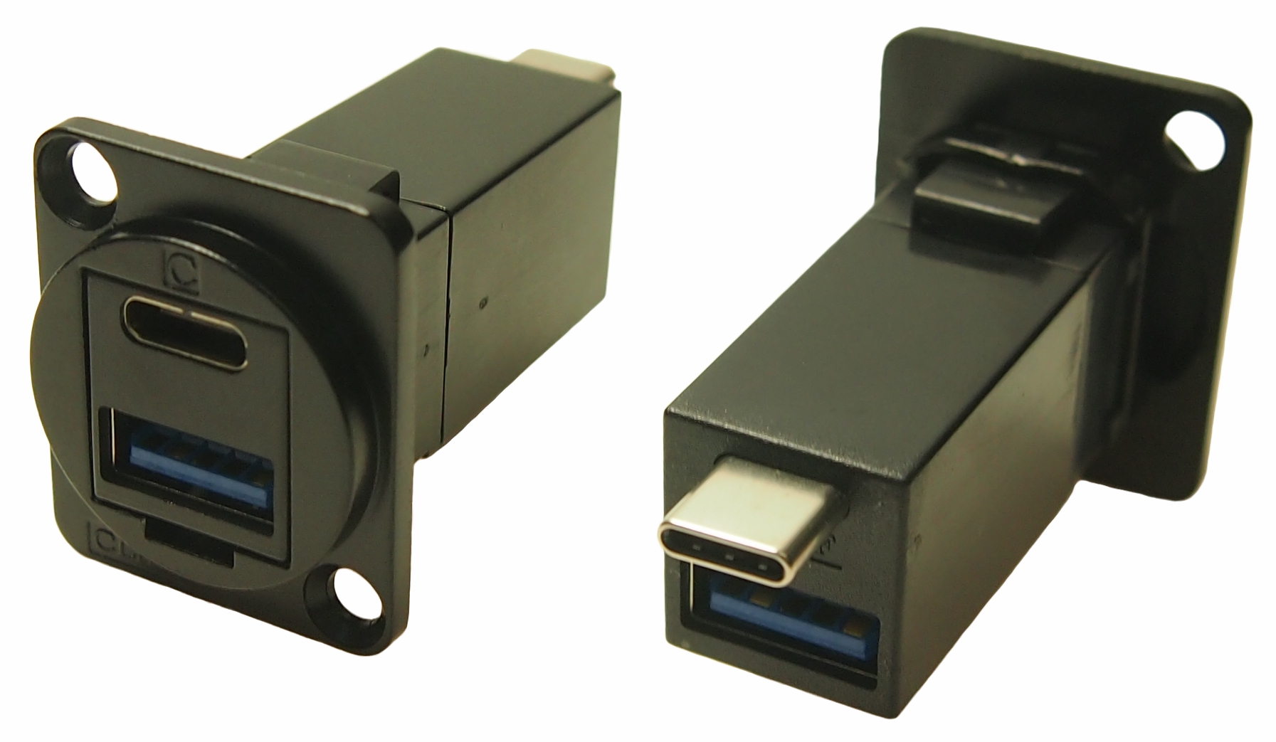 Straight, Panel Mount, Socket- Dual Port Type USB USB3.0 A-A USB Connector