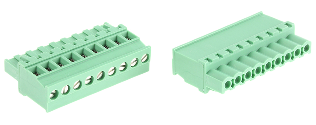 Phoenix Contact, 5.08mm Pitch, MVSTBR 2.5/9-ST-5.08, 9 Way, Pluggable Terminal Block, Plug, Cable Mount, Screw