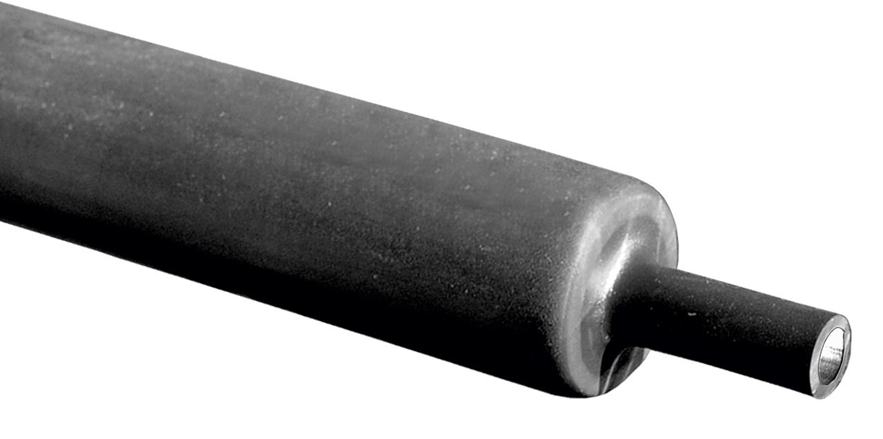 RS PRO Adhesive Lined Halogen Free Heat Shrink Tubing, Black 18mm Sleeve Dia. x 100cm Length 3:1, 4:1 Ratio
