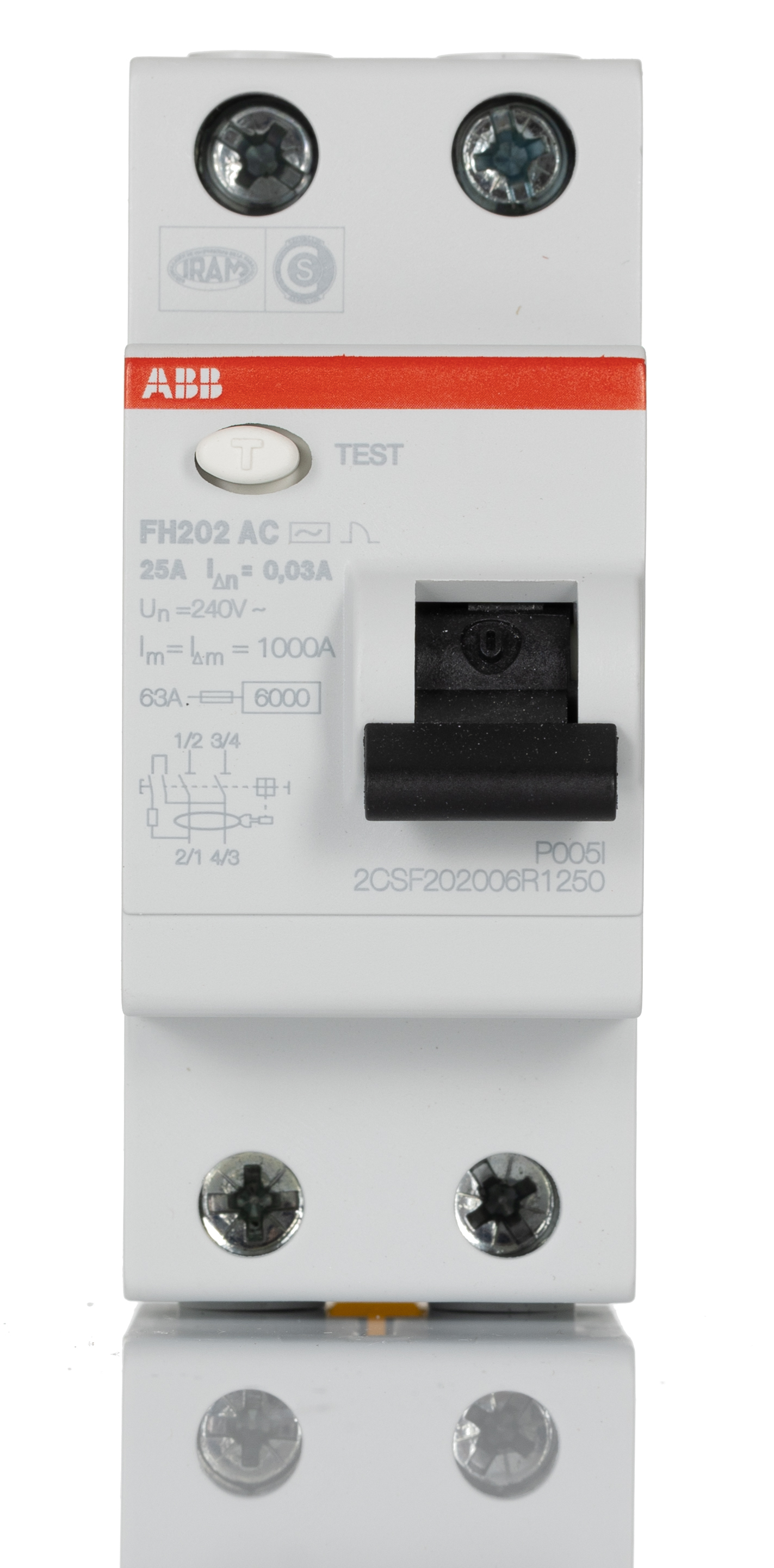 ABB FH200 RCCB, 25A, 2 Pole, 30mA, Type AC, 230V